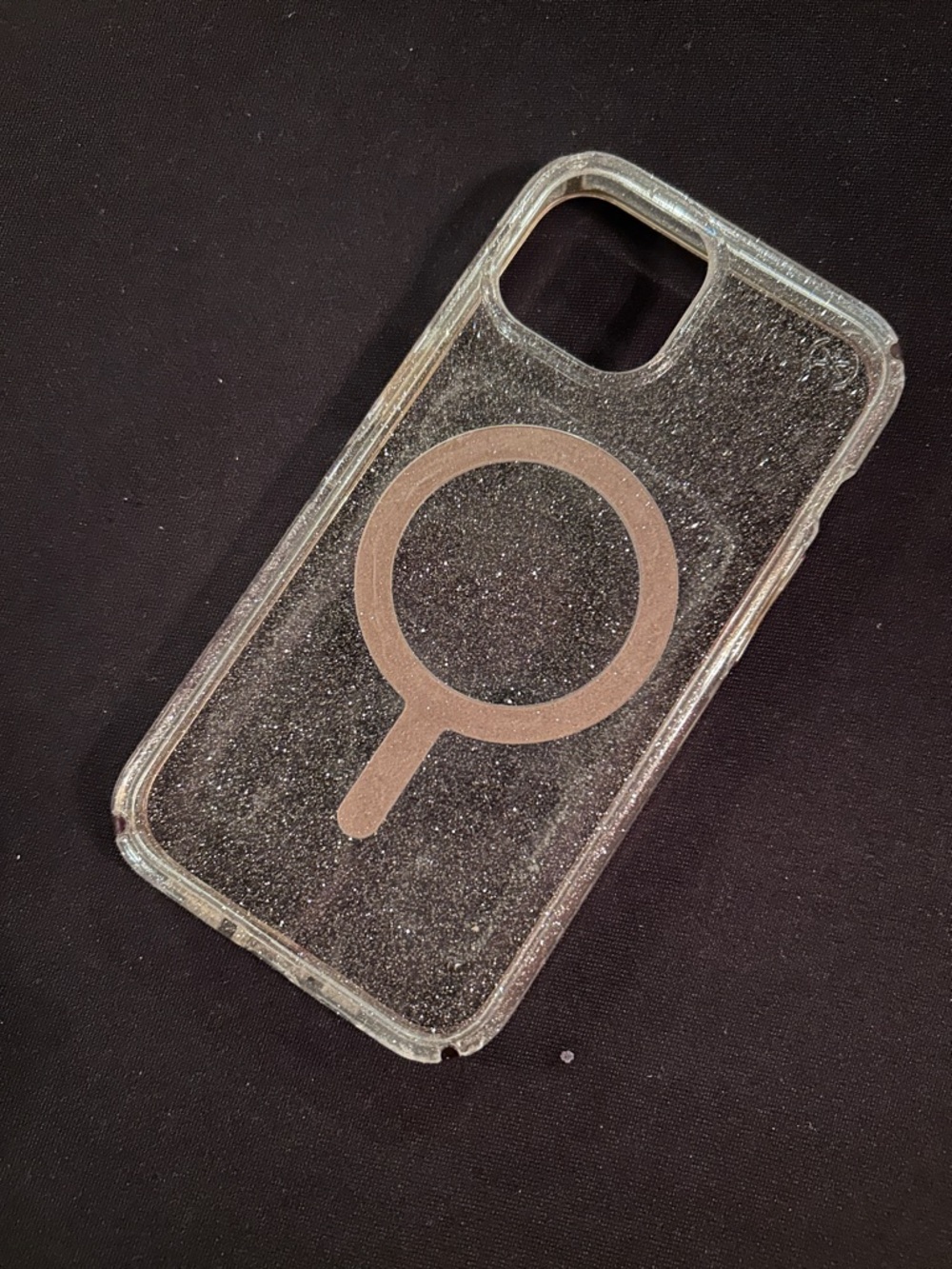 Clear Glitter MagSafe-Compatible iPhone 14 Case - Transparent Pop Socket